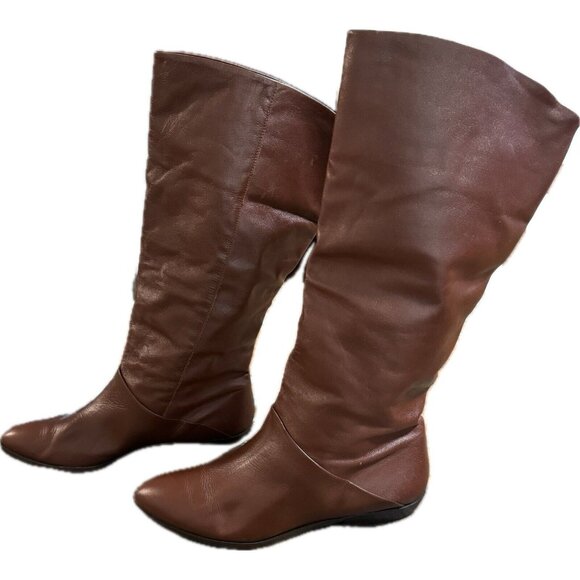 Vintage NATURALIZER Brown Leather Tall Boots‎ Women's Size 9M - Picture 1 of 11
